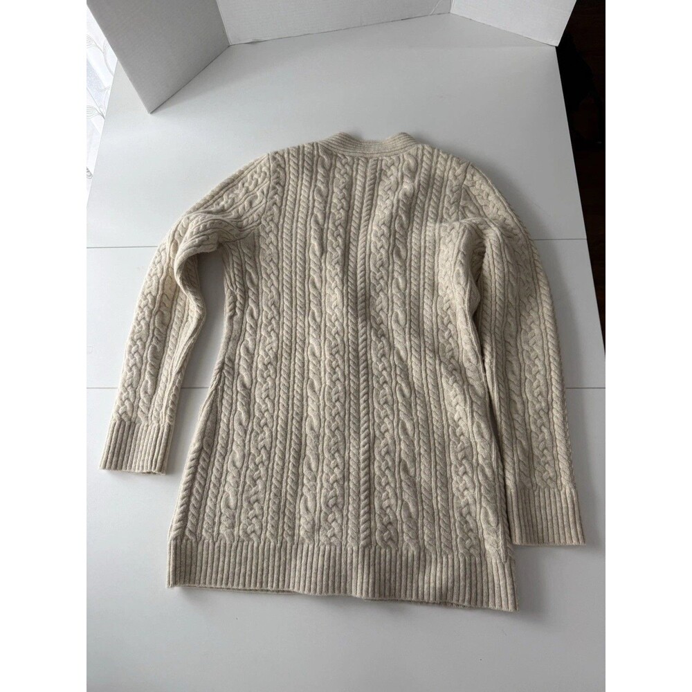 Duluth Trading Wool Cashmere Blend Fisherman Cable Knit Cardigan Sweater S - Picture 11 of 14